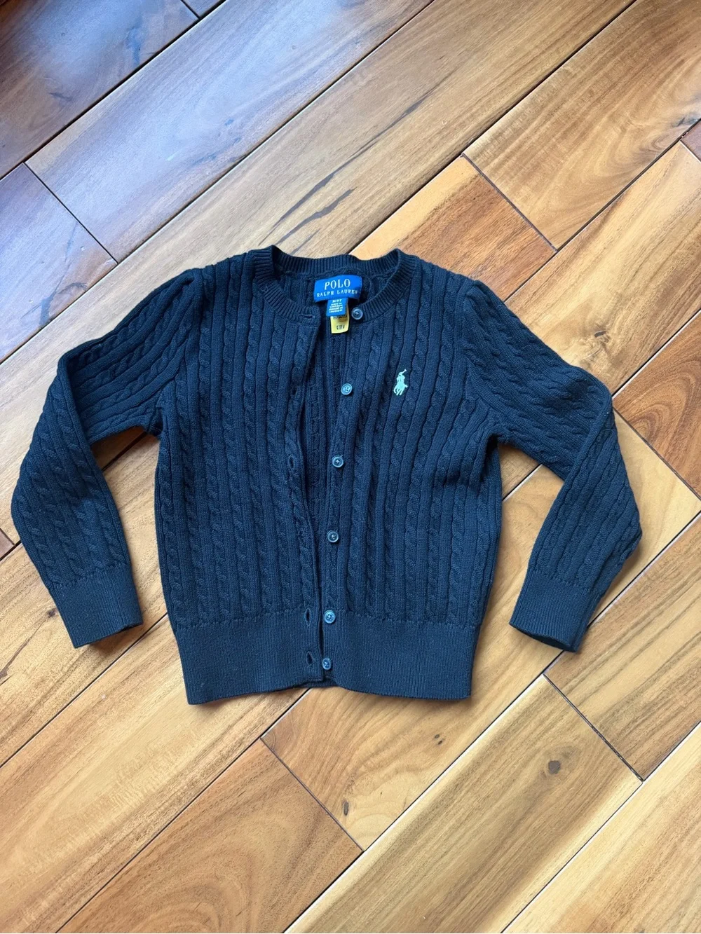 EUC. Polo Ralph Lauren Mini-Cable Cotton Cardigan 3T